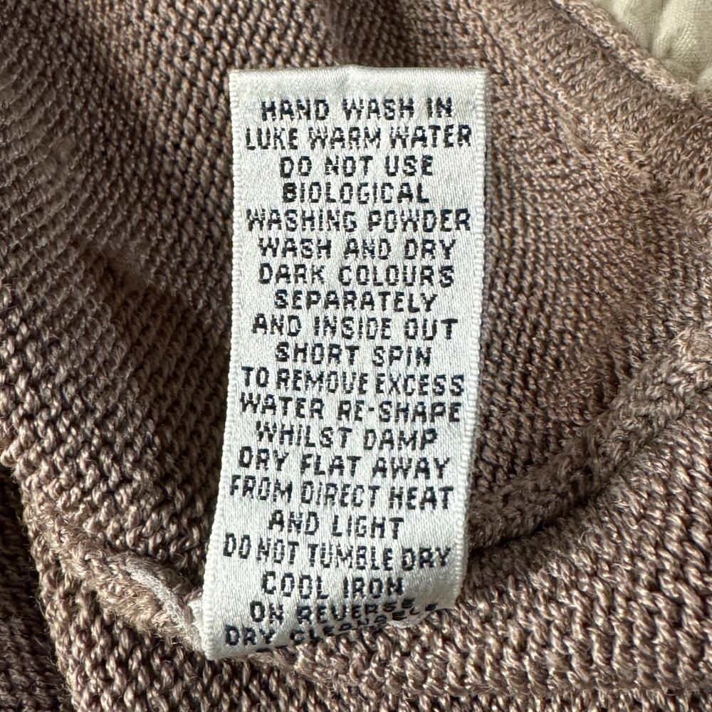 Boden SZ 14 Cardigan Ruffled Tie Front Long Sleeves Linen Blend Stretch Beige - Picture 9 of 9